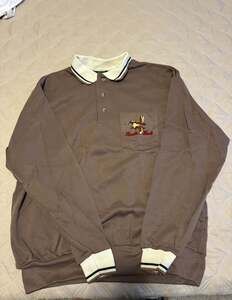 VTG 90s Mallard Print Collared Sweater Adult L brown